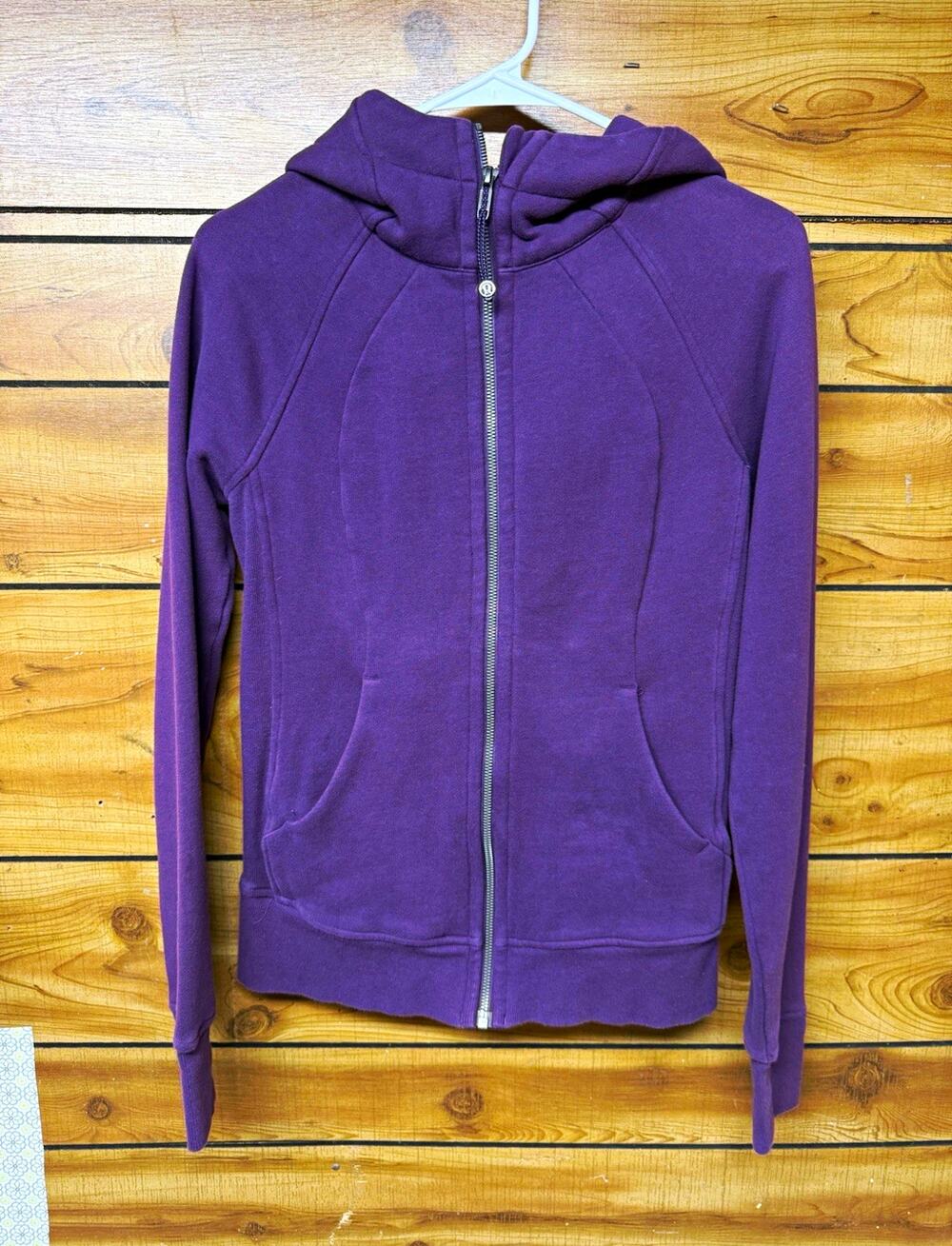 Lululemon Scuba Women’s Full Zip Fleece Hoodie Pockets Purple Size 4
